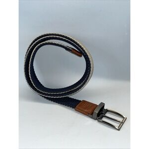 Tommy Bahama Men's Sz L/XL Blue & Tan Stretch Braided Reversible Belt‎